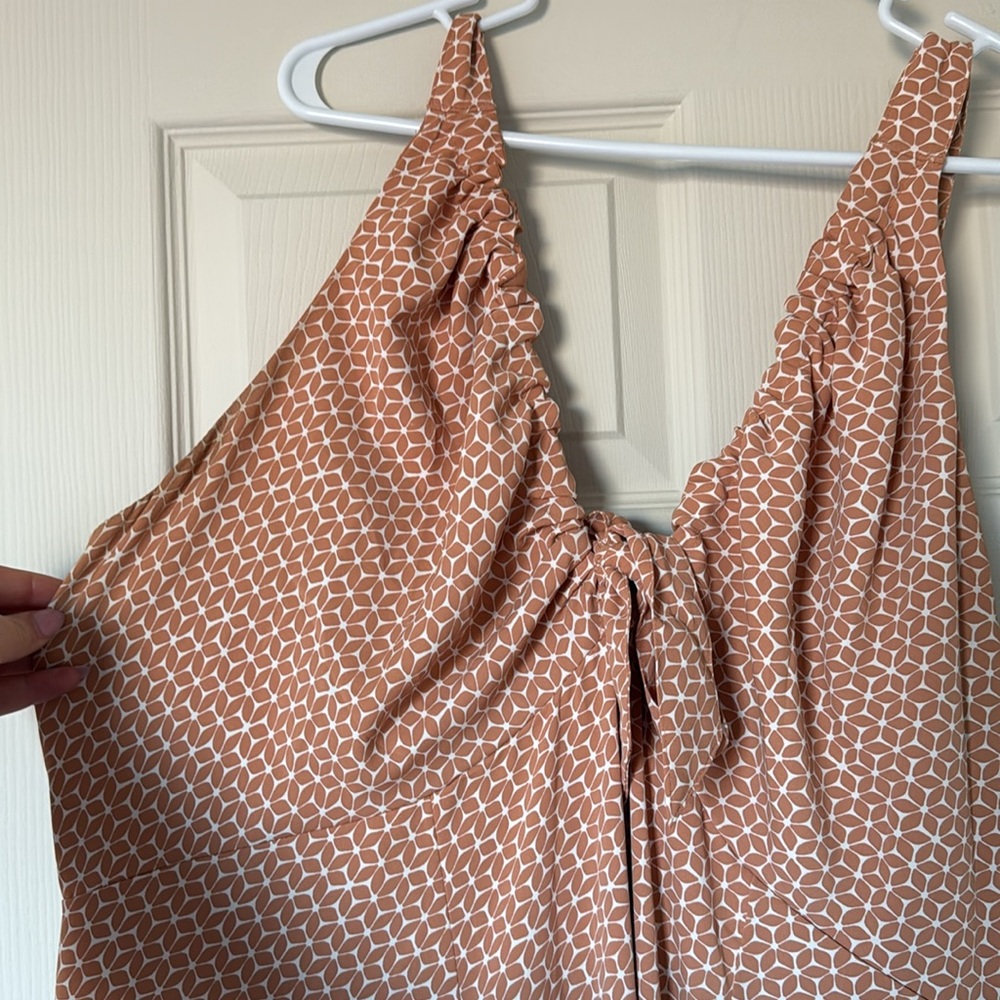 Elegant Tan Patterned Dress